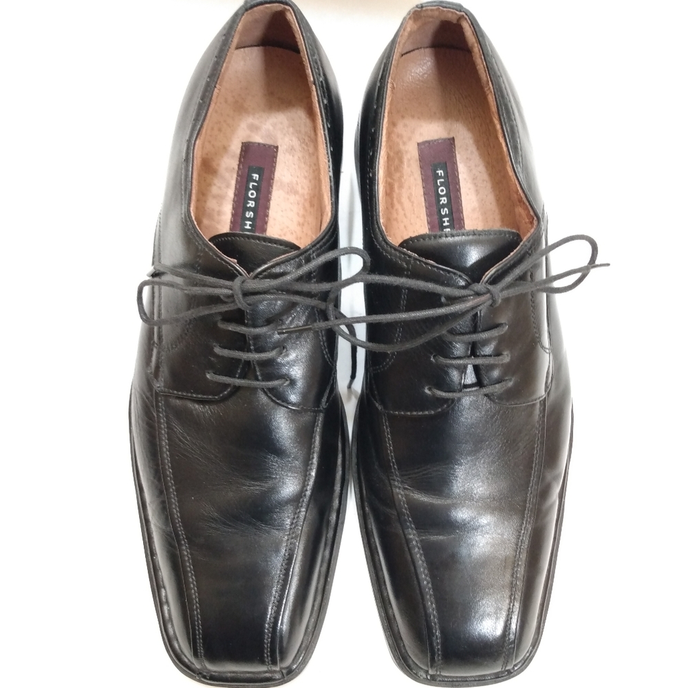 Florsheim black leather bike toe 12D